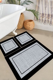 Mijölnir Regona Juego de Alfombrillas de Baño Gris 3 Piezas